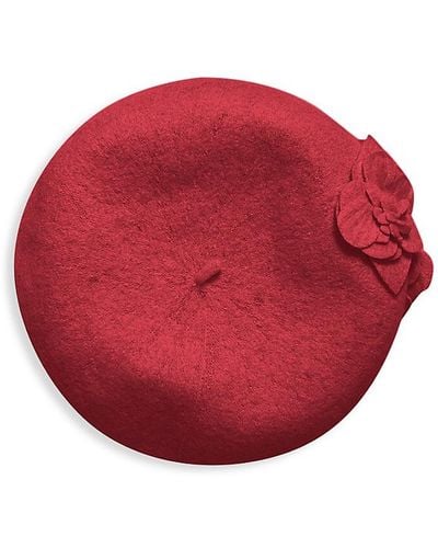 San Diego Hat Floral Wool Beret - Red