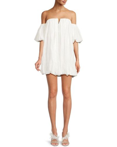 MISA Los Angles Cosima Off Shoulder Mini Dress - White
