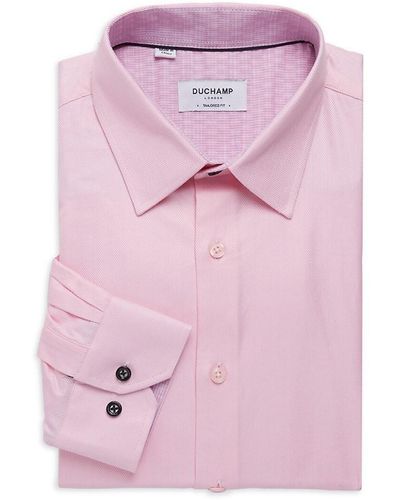 Duchamp Textured Tailored-fit Dress Shirt - Pink