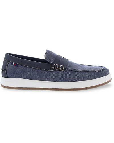 English Laundry Russell Canvas Penny Loafers - Blue