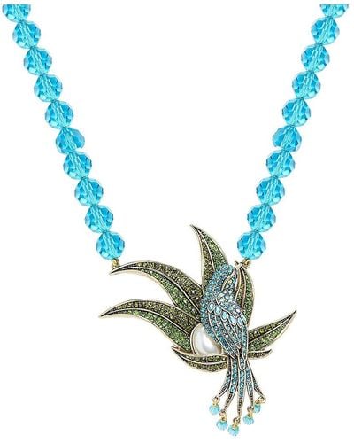 Heidi Daus Ox Plated & Crystal Bird Necklace - Blue