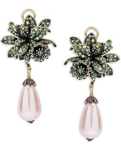 Heidi Daus Ox Plated & Crystal Flower Drop Earrings - Multicolour