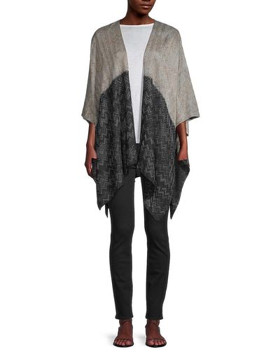 Vince Camuto Colorblock Kimono Robe - Gray