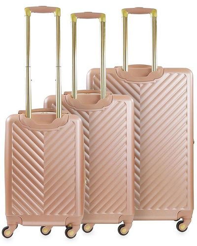 Christian Siriano Addie 3-piece Hardshell Spinner Suitcase Set - Pink