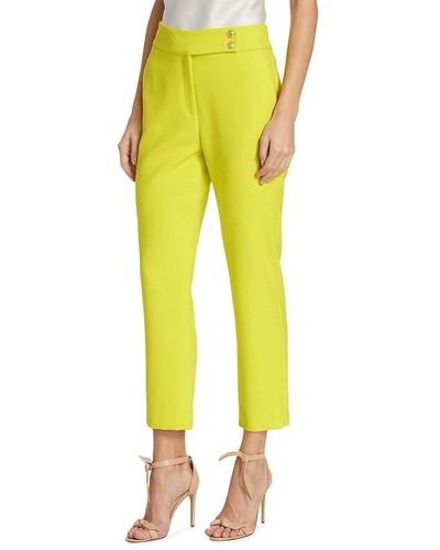 Veronica Beard Kanto Solid Cropped Trousers - Yellow