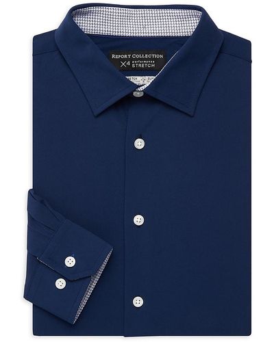 Report Collection 4 Way Performance Slim Fit Shirt - Blue