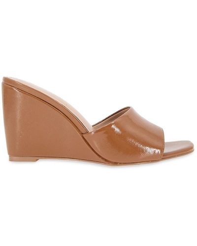 BCBGeneration Giani Square Toe Wedge Sandals - Brown