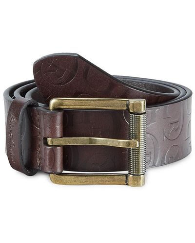 Robert Graham Embossed Leather Belt - Brown