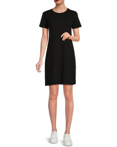 St. John Dkny Logo Mini T-Shirt Dress - Black