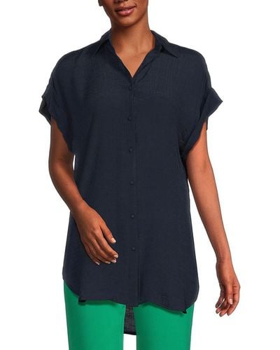 Nanette Lepore Side Slit Shirt - Blue