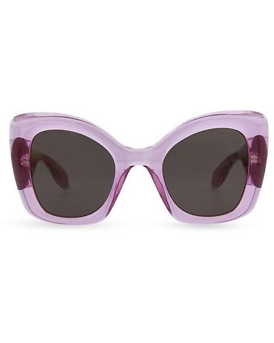 Alexander McQueen 53mm Cat Eye Sunglasses - Purple