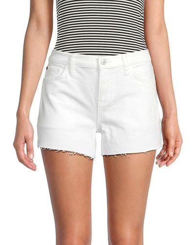 Hudson Jeans Gracie Raw Edge Hem Denim Shorts - White