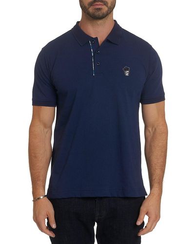 Robert Graham Designs Mens Lucifer S/s Polo Shirt - Blue