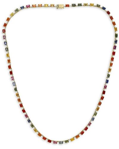 Effy Watercolors 14K & Multi Stone Tennis Necklace - Natural