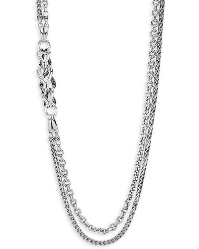 John Hardy Classic Chain Sterling Double Row Necklace - Metallic