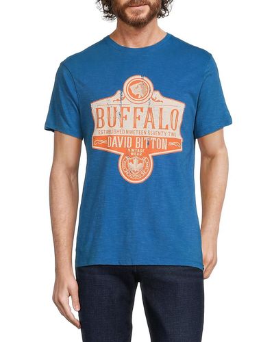 Buffalo David Bitton Tacow Crewneck Graphic Tee - Blue