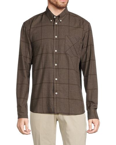 Billy Reid John Standard Fit Checked Shirt - Brown