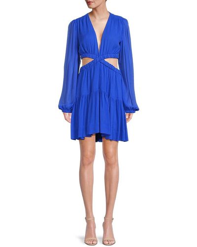 A.L.C. Izzy Cutout Silk Dress - Blue