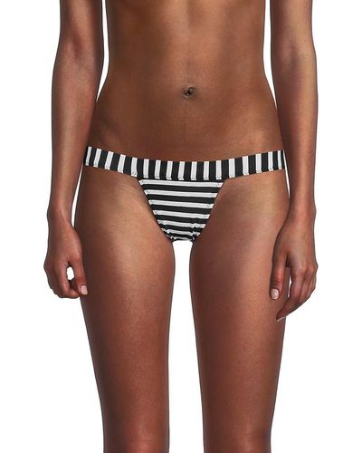 Norma Kamali Stripe Bikini Bottom - Brown