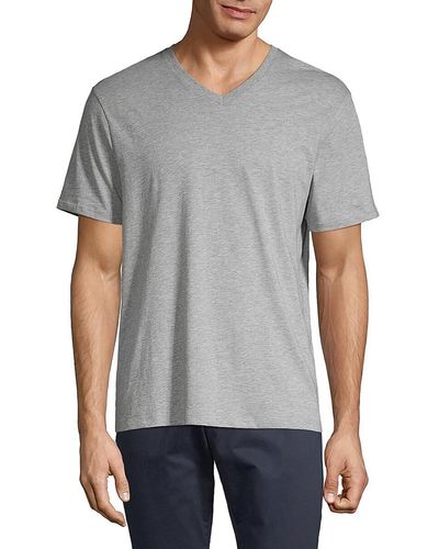 Vince Short-sleeve V-neck Pima Jersey T-shirt - Gray