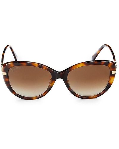 Omega 56mm Cat Eye Sunglasses - Brown