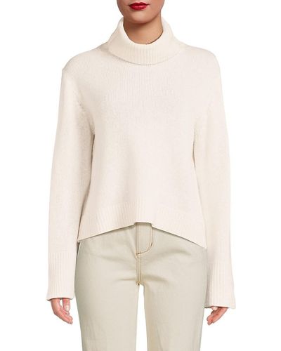 360cashmere 360 Sweater Wool & Cashmere Turtleneck Sweater - White