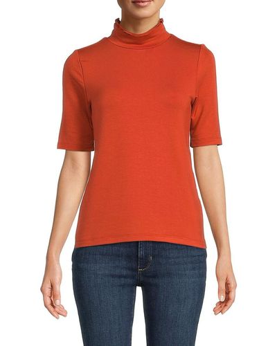 Karl Lagerfeld Mockneck Top - Red