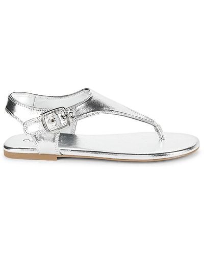 Calvin Klein Moraca Metallic Thong Sandals - White