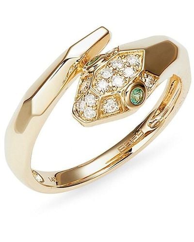 Effy 14k Yellow Gold, Emerald & Diamond Ring - Metallic
