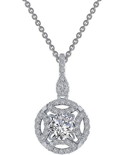 Lafonn Heritage Platinum Plated Sterling Silver & Simulated Diamond Pendant Necklace - Metallic