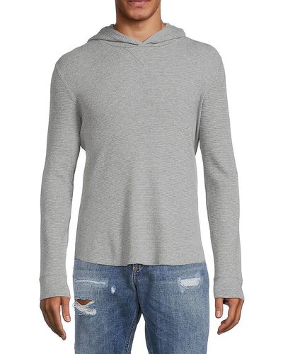 Vince Pima Cotton Blend Thermal Hoodie - Grey