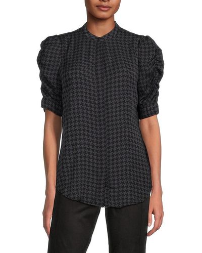 Laundry by Shelli Segal Puffed Sleeve Blouse - Black