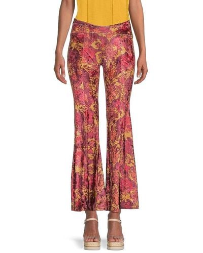 Women's Paisley Printed Slinky Flared Trousers