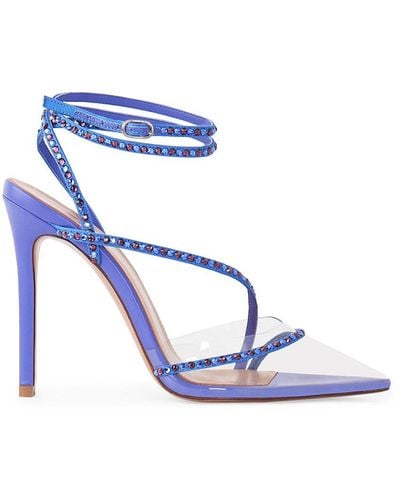 Andrea Wazen Dassy Sunset Ankle Wrap Court Shoes - Blue