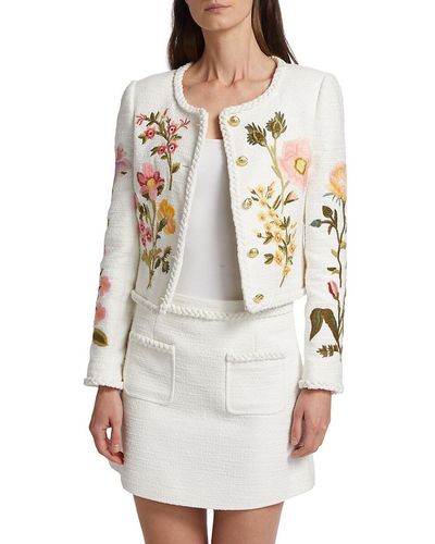 10 Crosby Derek Lam Penelope Floral Embroidered Jacket - White