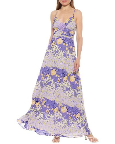 Alexia Admor Layla Flower Maxi Dress - Purple