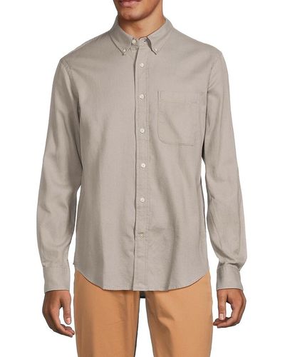 Club Monaco Textured Button Down Shirt - Gray