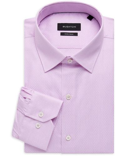 Bugatchi Geometric-pattern Dress Shirt - Pink