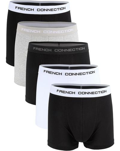 French Connection '5-Pack Logo Waist Boxer Briefs - Black
