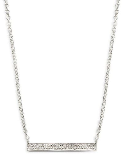 Sydney Evan 14k White Gold & 0.05 Tcw Diamond Bar Necklace