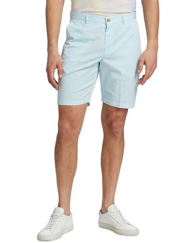 Saks Fifth Avenue Saks Fifth Avenue Slim Fit Cotton Blend Chino Shorts - Blue