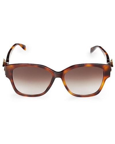 Alexander McQueen 56mm Rectangle Sunglasses - Brown