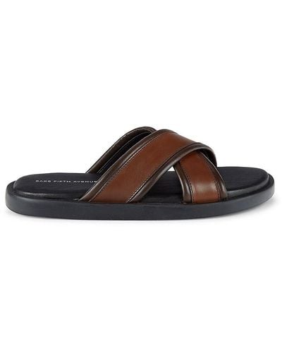 Saks Fifth Avenue Yanni Leather Sandals - Brown