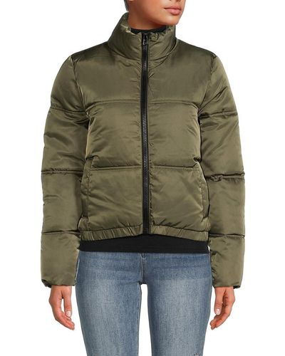 Noisy May Nmanni Stand Collar Puffer Jacket - Green