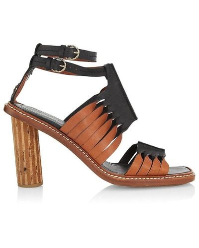 Ulla Johnson Madeira Twisted Leather Sandals - Black