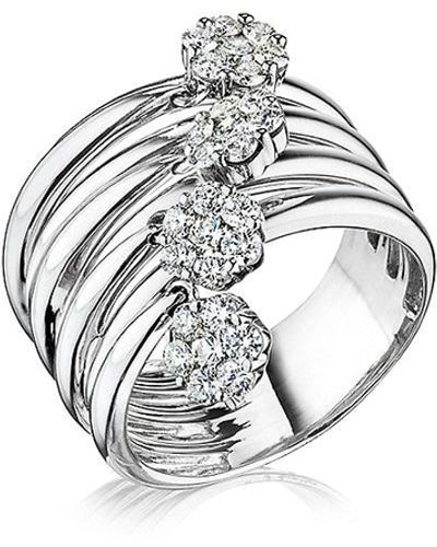 Hueb Diamond Flower 18k Gold & 0.94 Tcw Diamond Ring - White