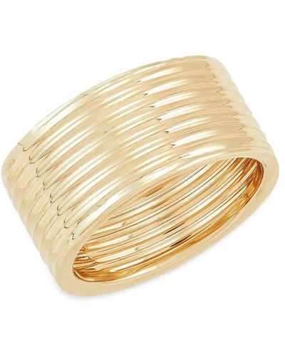 Saks Fifth Avenue 14k Yellow Gold Wide Band Ring - White