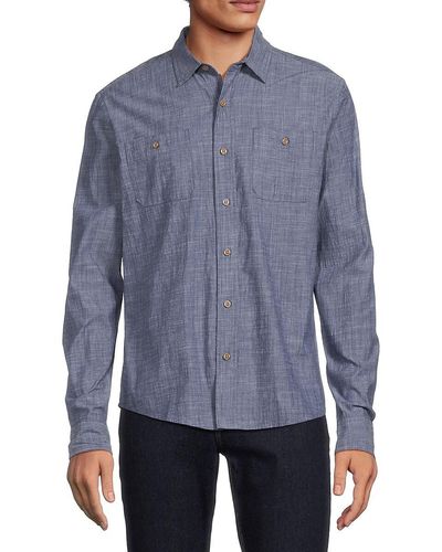 Tailor Vintage Airotec Stretch Chambray Shirt - Blue