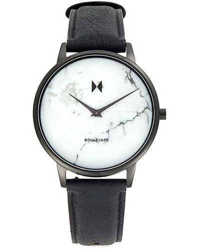 MVMT 38mm Stainless Steel & Leather-strap Watch - Gray
