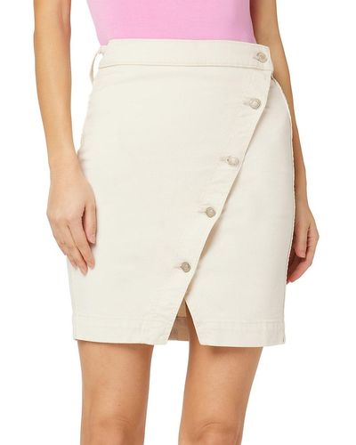 Hudson Jeans Asymmetric Denim Mini Skirt - White